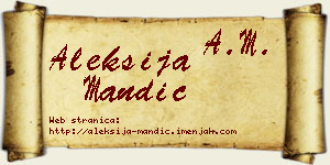 Aleksija Mandić vizit kartica